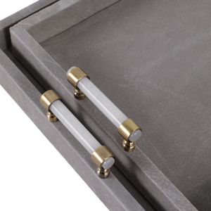 HARPERPORT SET OF 2 GRAY TRAY 3 (IN) 6
