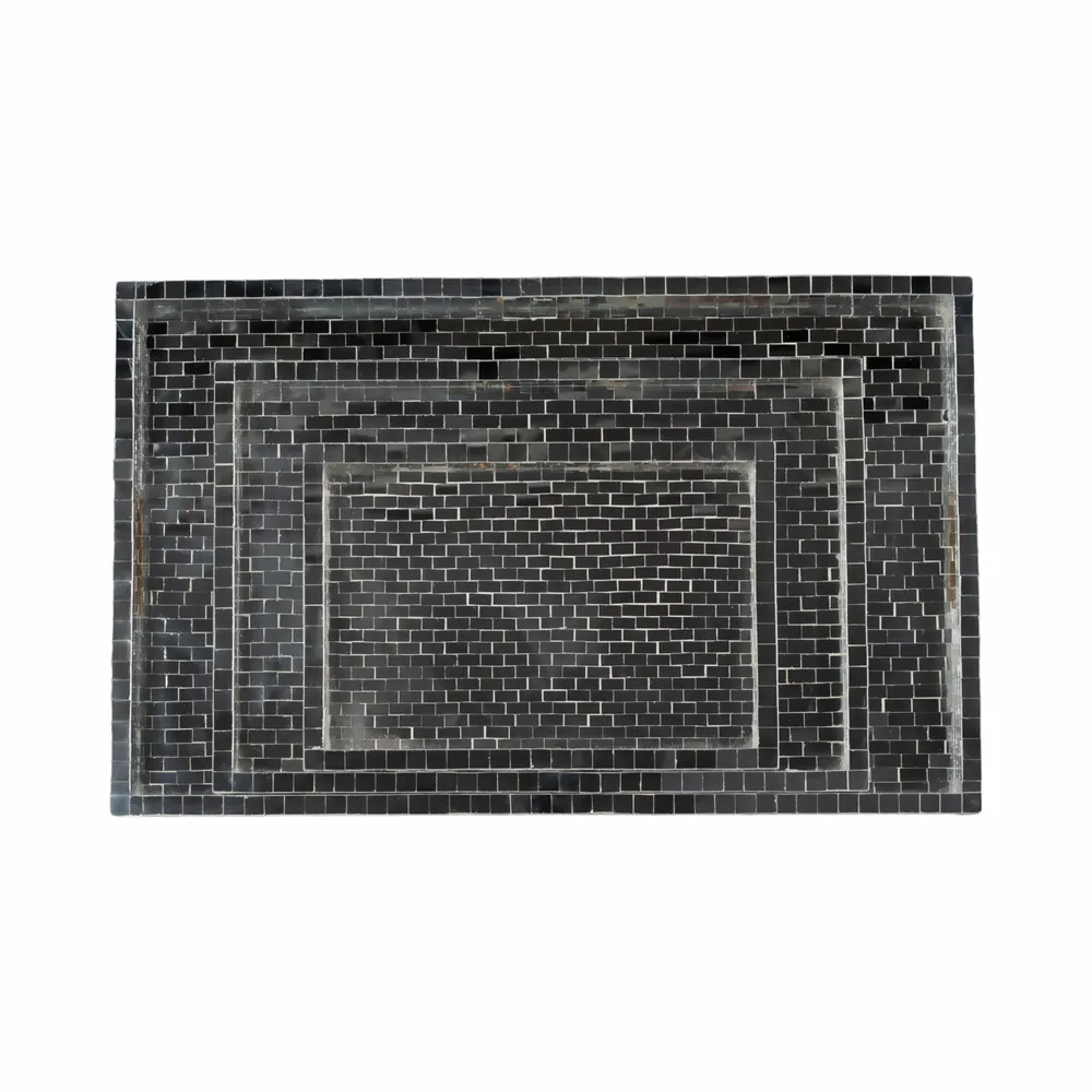 EVERTONCROSS SET OF 3 SILVER TRAY 2 (IN)