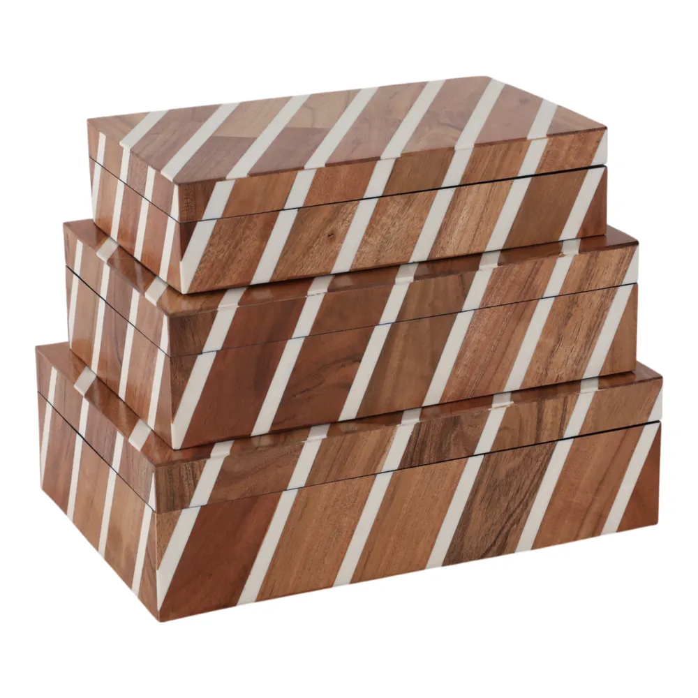 HARVEYWELL SET OF 3 BROWN BOXES 4 (IN)