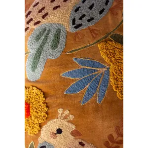 Set of 2 Embroidery Pillows with Birds 3