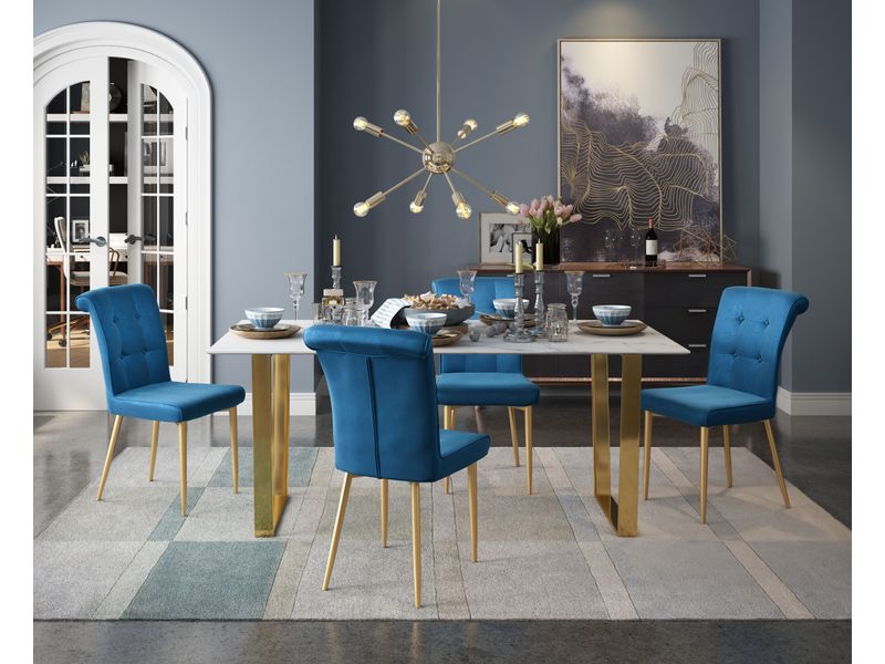 Atlas Dining Table White & Gold 8