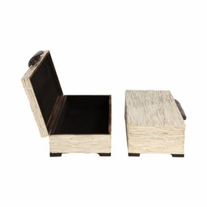 DIXONLEY SET OF 2 IVORY BOXES 4 (IN) 6
