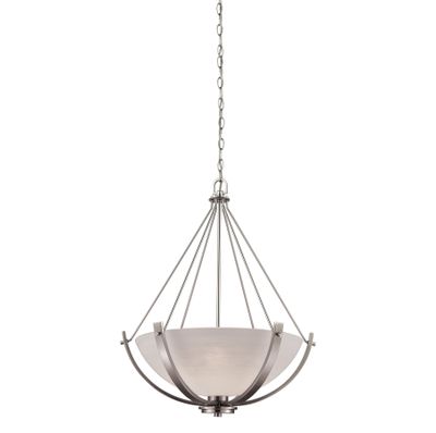 Casual Mission 21'' Wide 3-Light Chandelier - Brushed Nickel