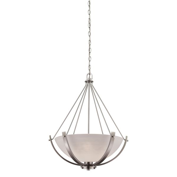 Casual Mission 21'' Wide 3-Light Chandelier - Brushed Nickel