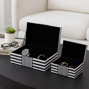 CAMDENVALE SET OF 2 BLACK BOXES 4 (IN) 11
