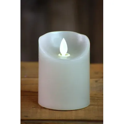 Gray Timered Moving Flame LED Candle 3x4in