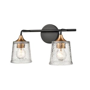 Hamy 15'' Wide 2-Light Vanity Light - Matte Black 2
