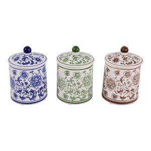 ADLERLEY SET OF 3 WHITE JARS 6 (IN) 6