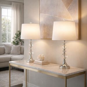 FARGOGATE SET OF 2 SILVER LAMPS 26 (IN) 10
