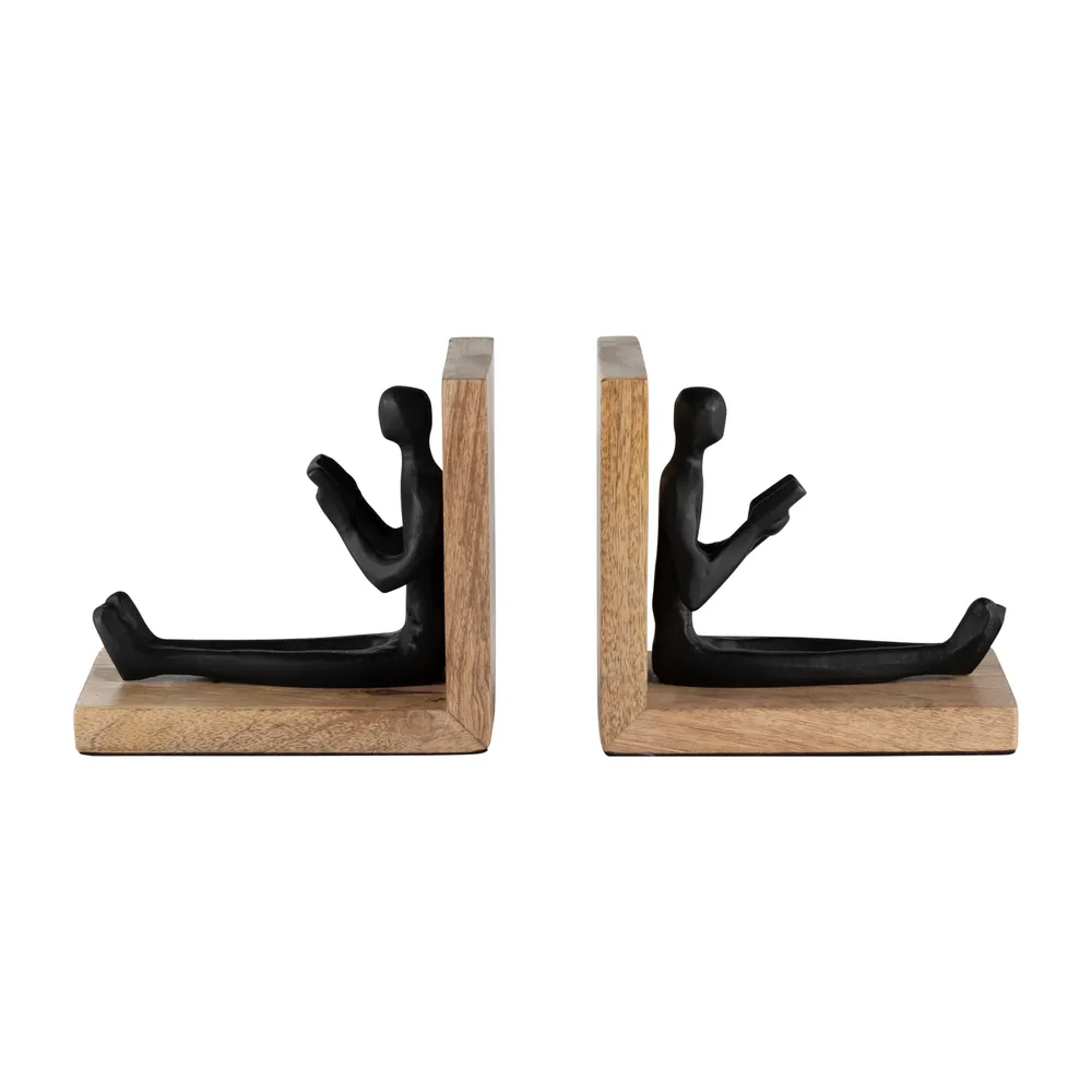 NICOLEMILL SET OF 2 BROWN BOOKENDS 7 (IN)