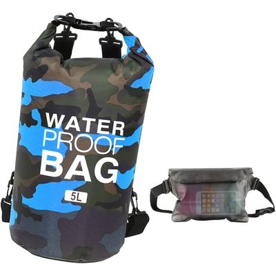 10L WATERPROOF DRY BAG WITH DETACHABLE STRAP - FISH CAMO