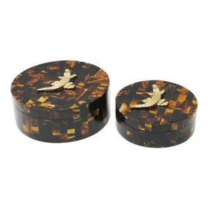 NICOLECREST SET OF 2 BROWN BOXES 4 (IN) 1