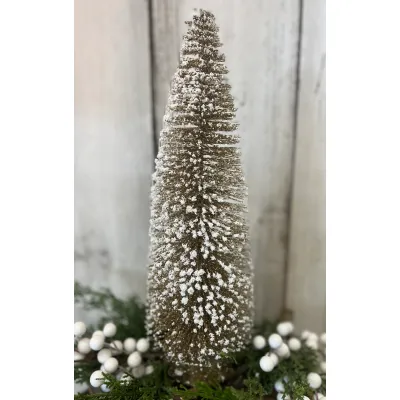 Glitzy Gold Bottle Brush Tree 15in