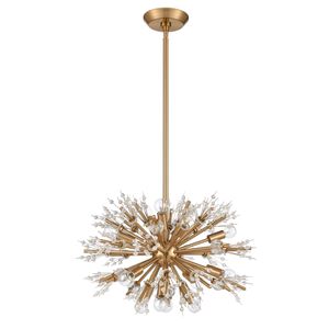 Starburst 20'' Wide 15-Light Chandelier - Satin Brass 2