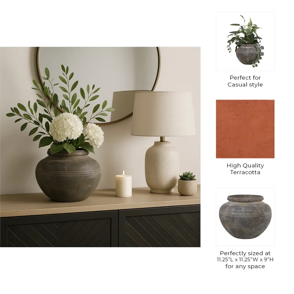CLOVERHAM BROWN VASE 9 (IN)
