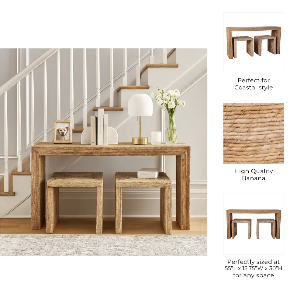 WARRENWORTH SET OF 3 TAN CONSOLES 55 (IN)