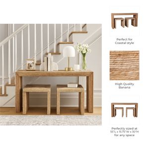 WARRENWORTH SET OF 3 TAN CONSOLES 55 (IN) 10