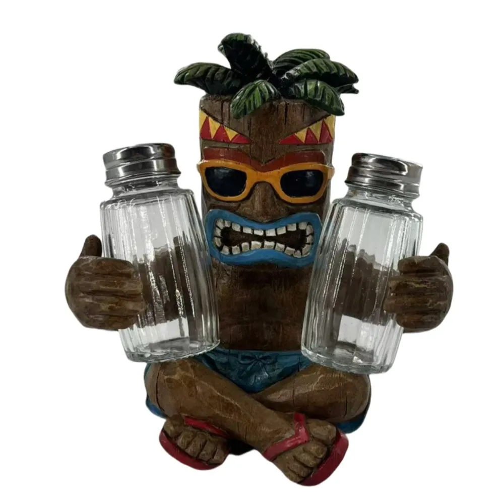 6" TIKI SALT/PEPPER SET