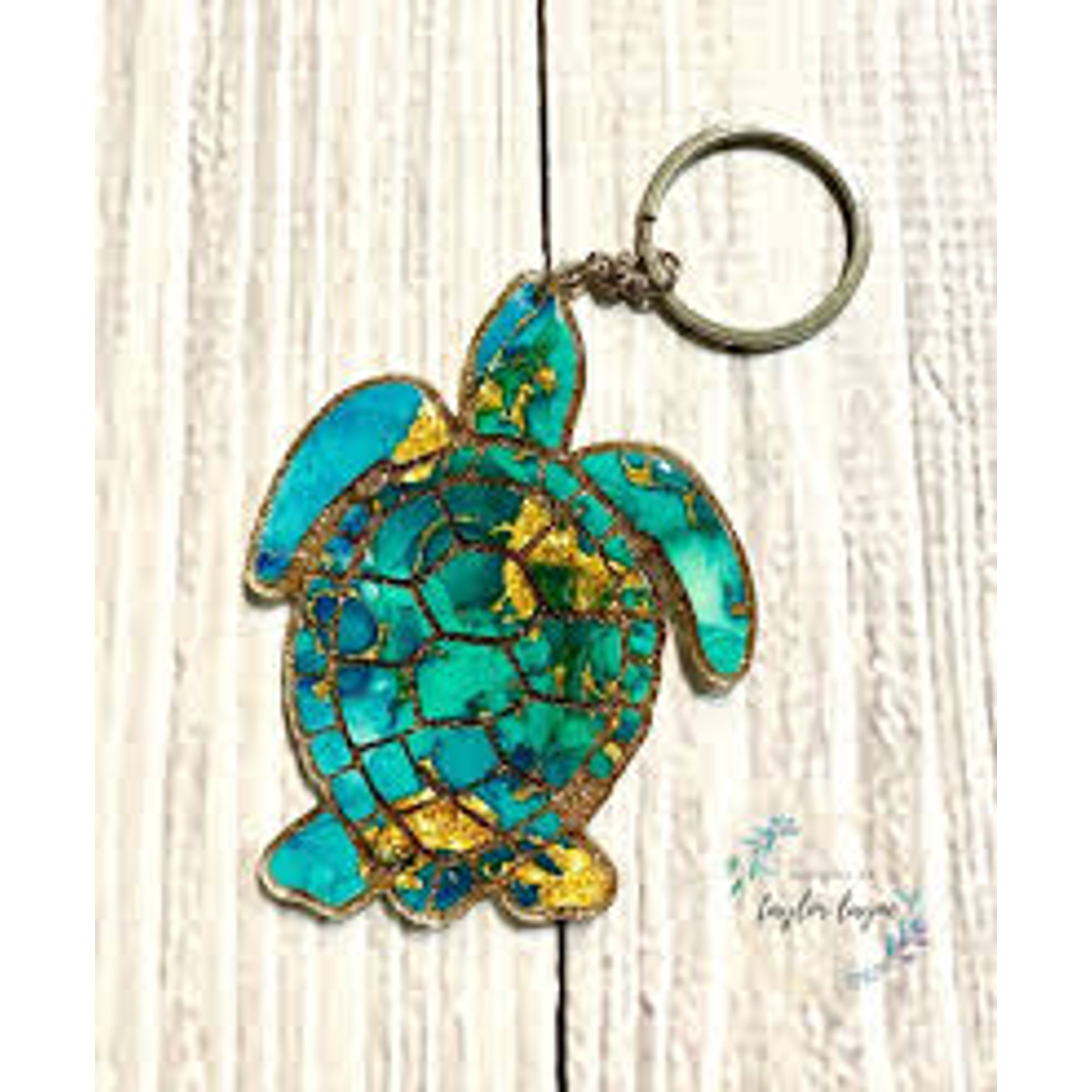 GLITTER KEYCHAIN - TURTLE