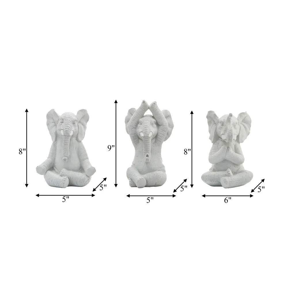 YATESWORTH SET OF 3 WHITE DECOR 8 (IN)