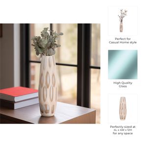 HATCHERHAVEN TAN GLASS VASE 12 (IN) 9
