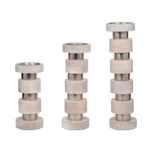 DESMONDRIDGE SET OF 3 WHITE CANDLESTICK 22 (IN) 1