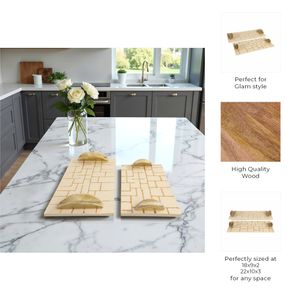 GAINESFIELD SET OF 2 GOLD TRAY 3 (IN) 9