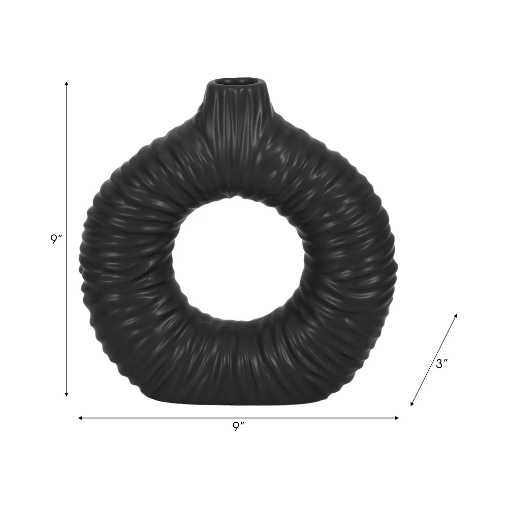 CANTONGATE BLACK VASE 9 (IN)