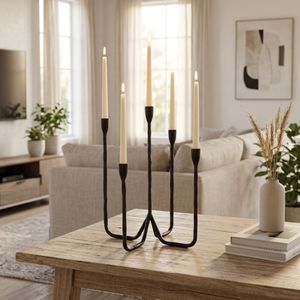 CLARAFIELD BLACK CANDLE HOLDER 17 (IN) 2