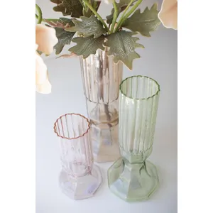 Set of 3 Fluted Glass Vases 2
