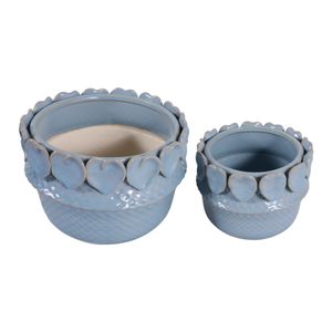FALLONRUN SET OF 2 BLUE PLANTER 7 (IN) 4