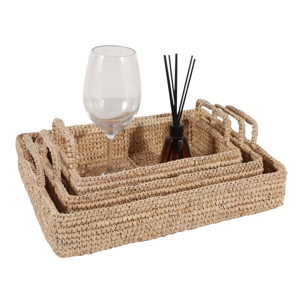 FLINTGROVE SET OF 3 BROWN TRAY 5 (IN)