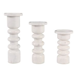 STONERIDGE SET OF 3 WHITE CANDLESTICK 12 (IN) 1