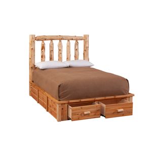 Cedar Log Footboard Dresser for Platform Bed - Three Drawer - Cal King - Vintage 1