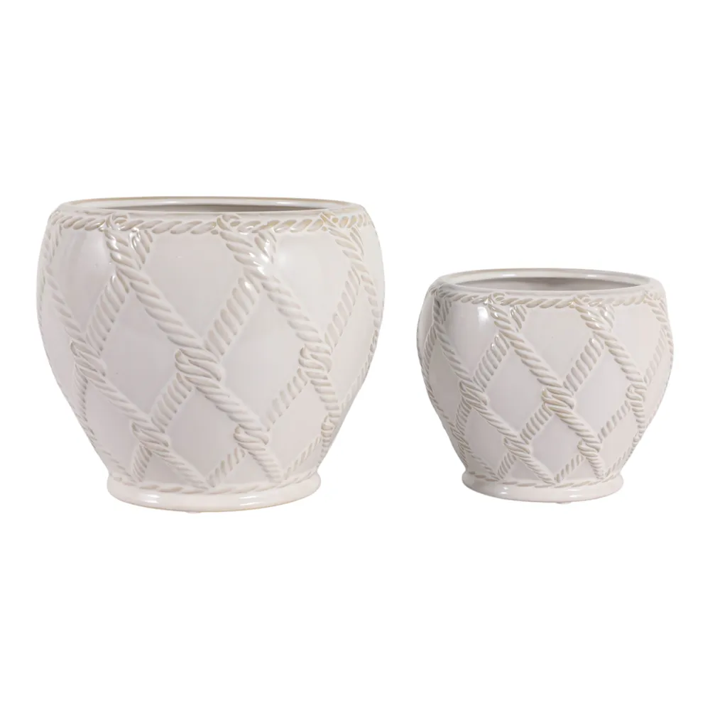 HARDWICKGATE SET OF 2 IVORY PLANTER 7 (IN)