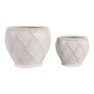 HARDWICKGATE SET OF 2 IVORY PLANTER 7 (IN) 1