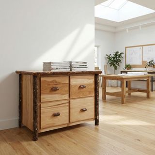 Hickory Log Four Drawer File Cabinet - Espresso