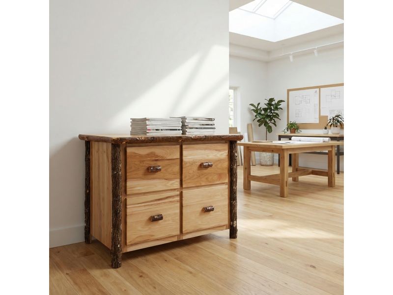 Hickory Log Four Drawer File Cabinet - Espresso 1