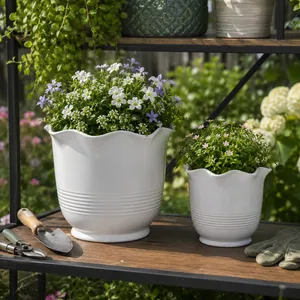 ALECHAVEN SET OF 2 IVORY PLANTER 11 (IN) 13