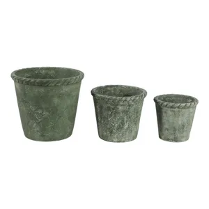 GARLANDPARK SET OF 3 GREEN PLANTER 13 (IN) 5