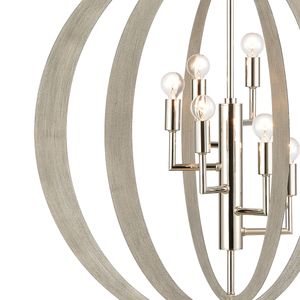 Retro Rings 26'' Wide 6-Light Chandelier - Polished Nickel 4