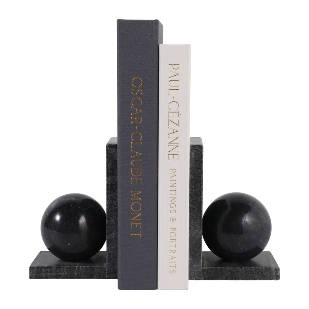 HELTONPORT SET OF 2 BLACK BOOKENDS 6 (IN)