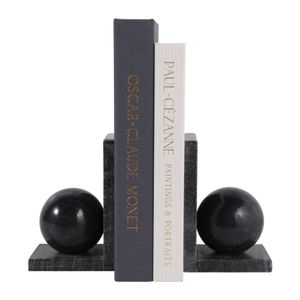 HELTONPORT SET OF 2 BLACK BOOKENDS 6 (IN) 3