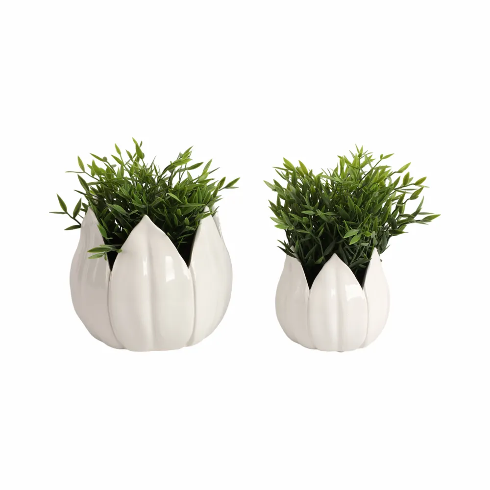GENTRYWIND SET OF 2 WHITE PLANTER 8 (IN)