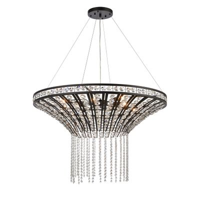 Fantania 36″ Wide 8-Light Chandelier - Matte Black