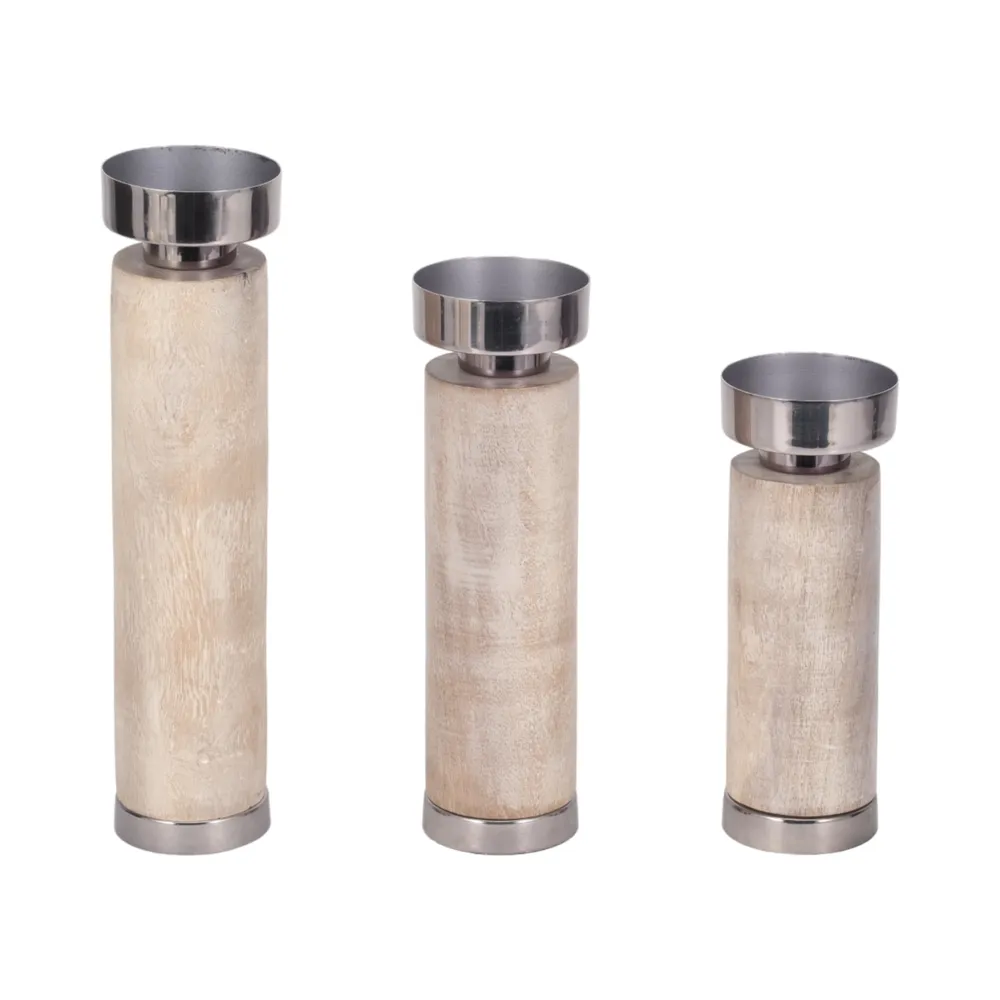 PAXTONWICK SET OF 3 GRAY CANDLE HOLDER 12 (IN)