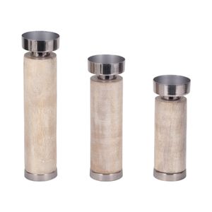 PAXTONWICK SET OF 3 GRAY CANDLE HOLDER 12 (IN) 4