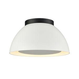 Pelham 10'' Wide 2-Light Flush Mount - Matte Black with Matte White 1