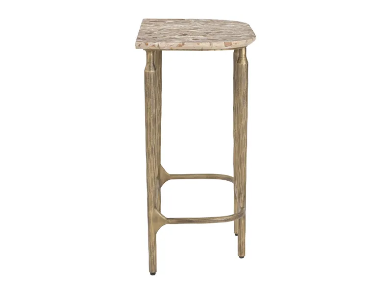 Rochester Side Table Beige & Brass 3