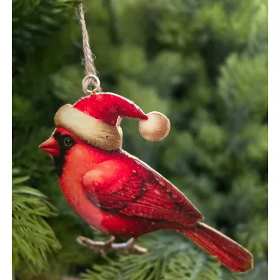 Christmas Cardinal Ornament 5.5x4in